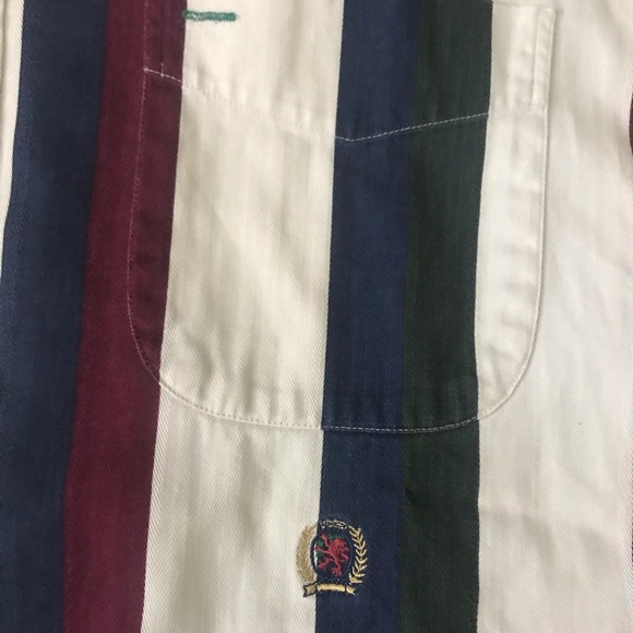 Vintage Tommy Striped Button-Up L - Picture 3 of 4